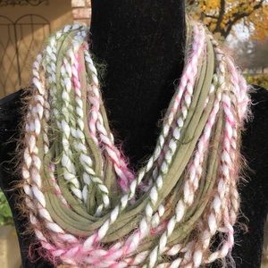 Multi textured mohair:angel infinity scarf
